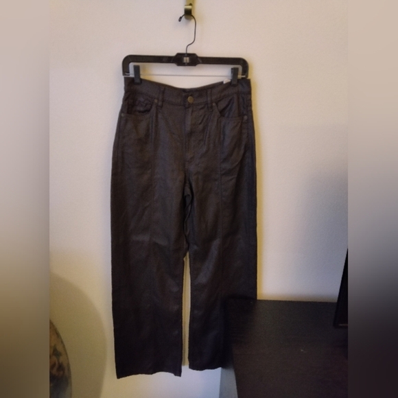 Banana Republic Chocolate Ganache The Coated Denim Pintuck Jean Size 27 Wide Leg - Picture 4 of 11